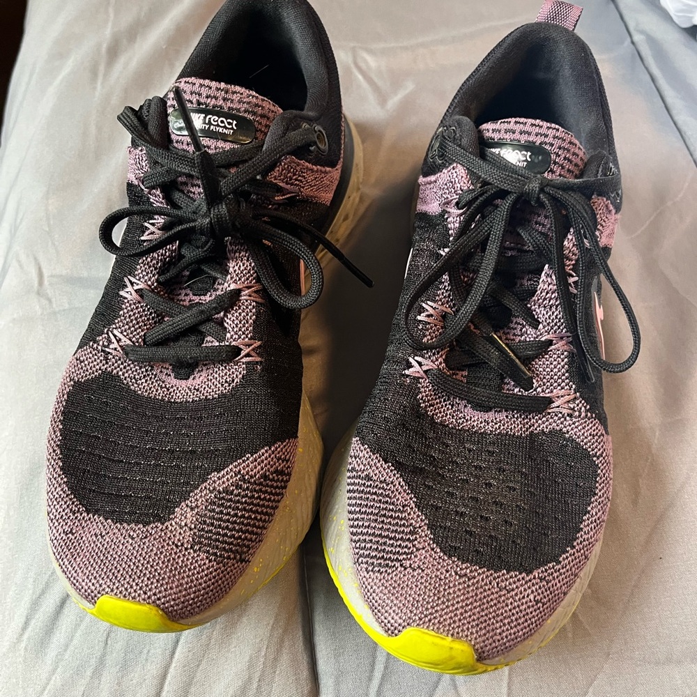 Nike Black and Pink Athletic Shoes with Breathable Mesh